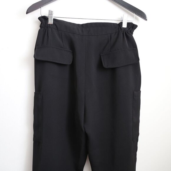 Zara High Waist Pleated Cargo Dress Pants With Oversized Button Detail Size 4 - Picture 5 of 7